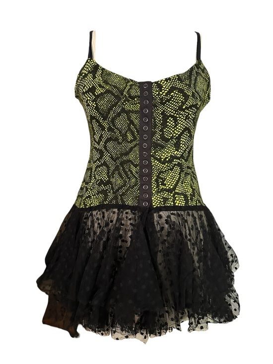 Betsey Johnson Tops - Vintage 90s y2k Betsey Johnson Neon Snake-Print Peplum Top L